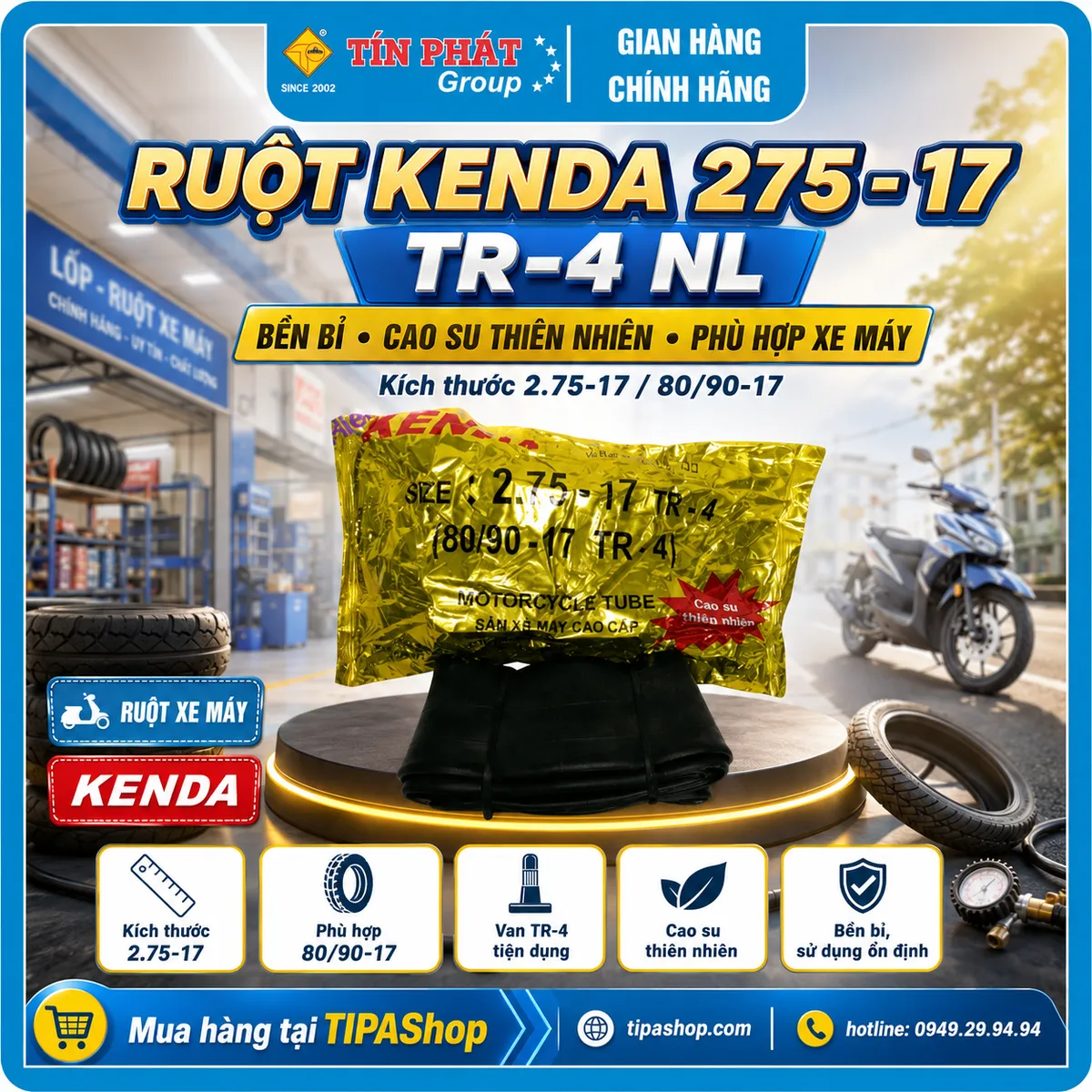 Ruột KENDA 275 - 17 TR-4 NL